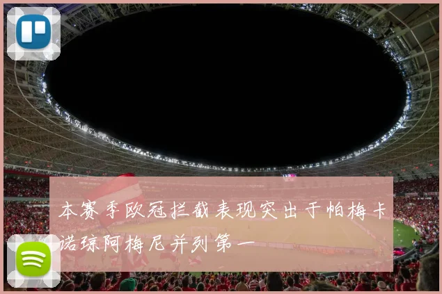 本赛季欧冠拦截表现突出于帕梅卡诺琼阿梅尼并列第一